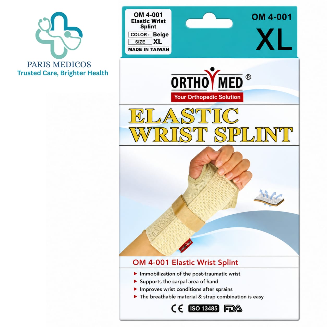 OrthoMed OM 4-001 Elastic Wrist Splint