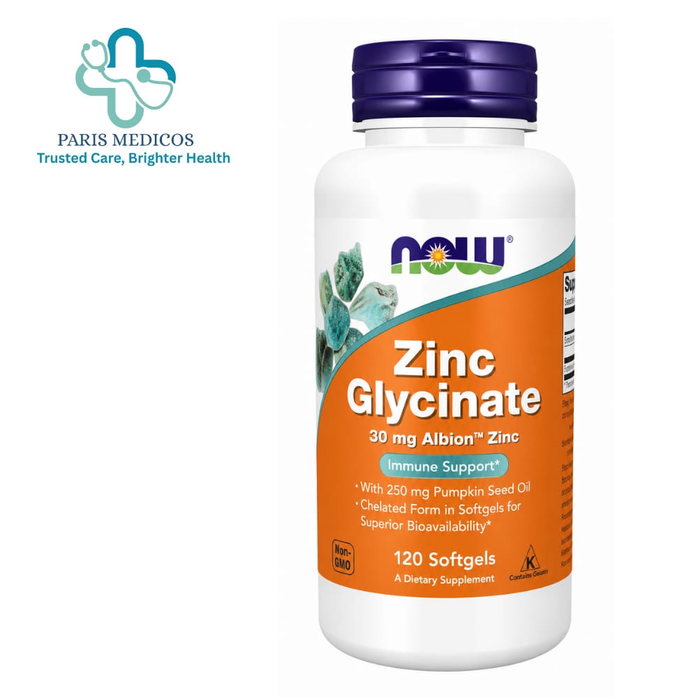 NOW Zinc Glycinate 30 mg – 120 Softgels