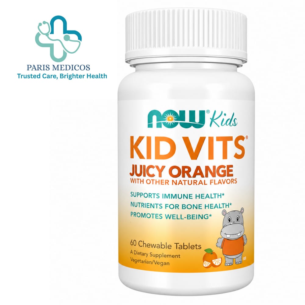 NOW Kids Kid Vits Juicy Orange – 60 Chewable Tablets