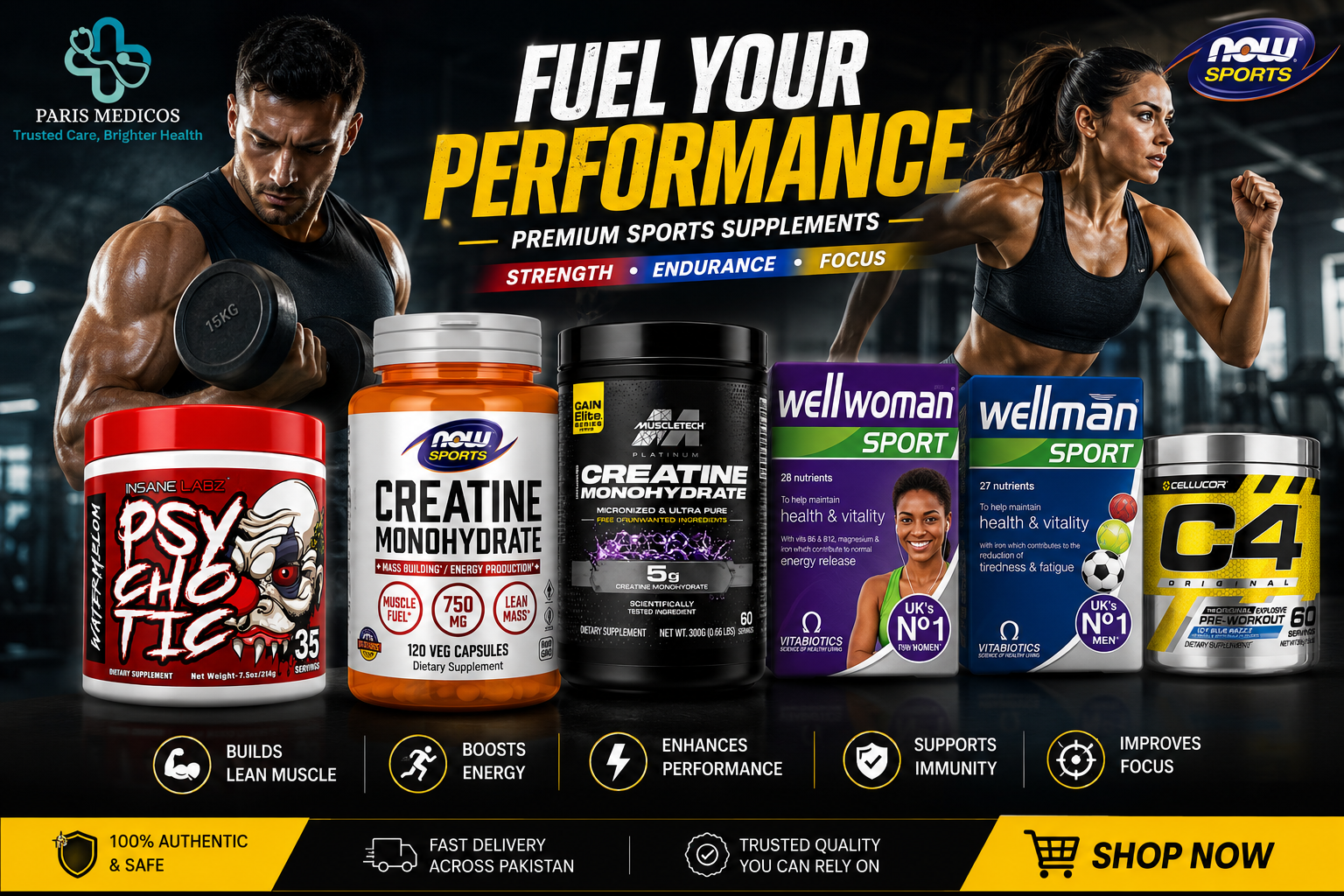 Sports nutrition guide for protein creatine and workout supplements