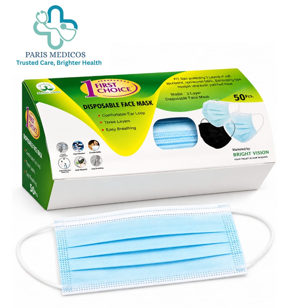First Choice Disposable Face Mask (50 Pieces)