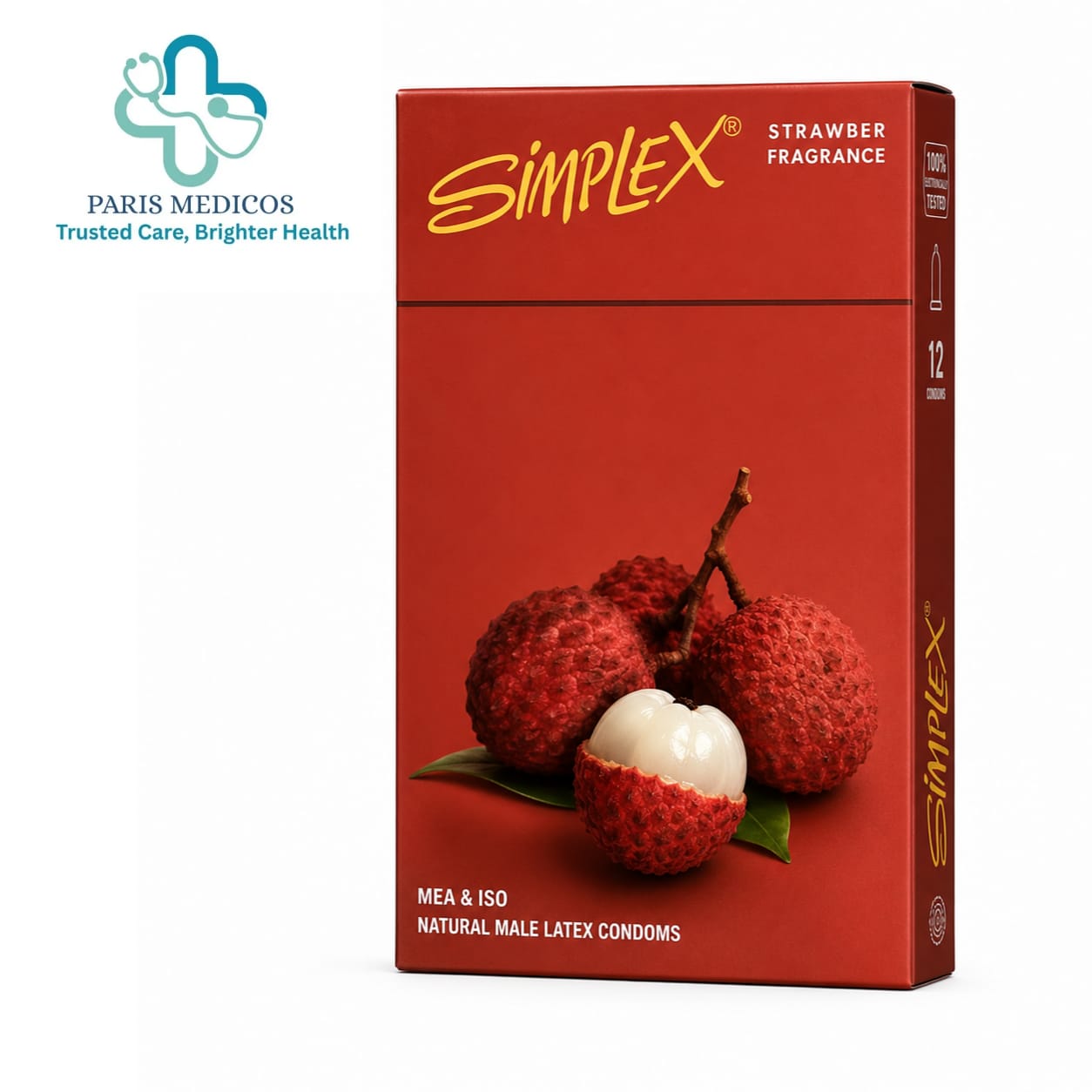 Simplex Strawberry Fragrance Condoms (12 Pack)