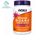 NOW Vitamin D-3 & K-2 (1,000 IU / 45 mcg, 120 Veg Capsules)
