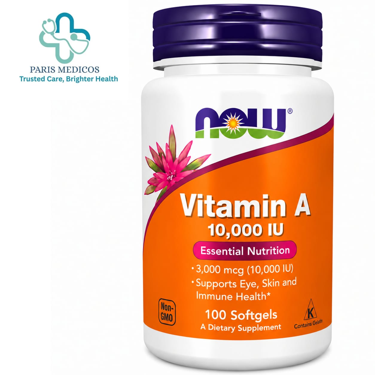 NOW Vitamin A 10,000 IU (100 Softgels)
