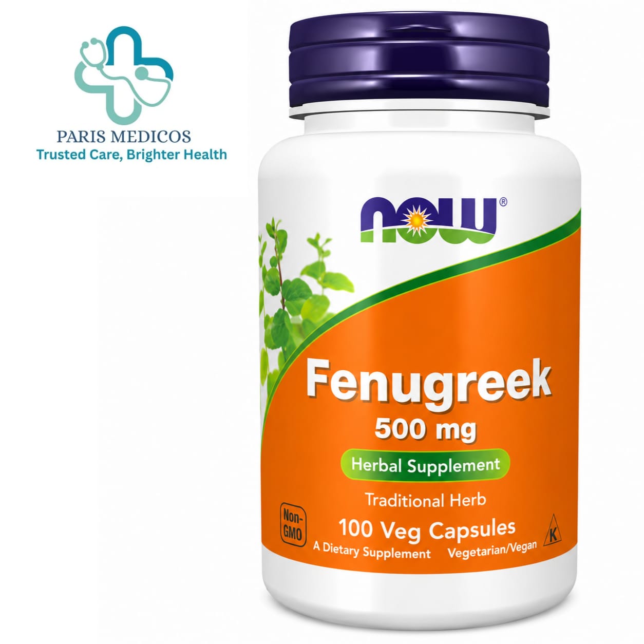 NOW Fenugreek 500mg (100 Veg Capsules)