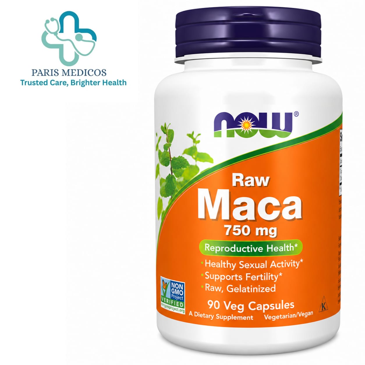 NOW Raw Maca 750mg (90 Veg Capsules)