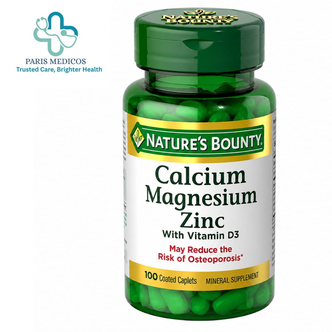 Nature's Bounty Calcium Magnesium Zinc (100 Capsules)
