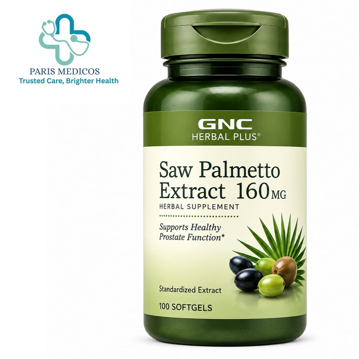 GNC Herbal Plus Saw Palmetto 160mg (100 Softgels)