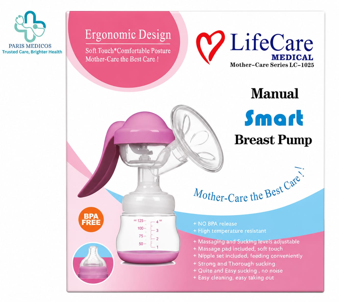 LifeCare Medical Manual Smart Breast Pump (Mother-Care Series LC-1025)