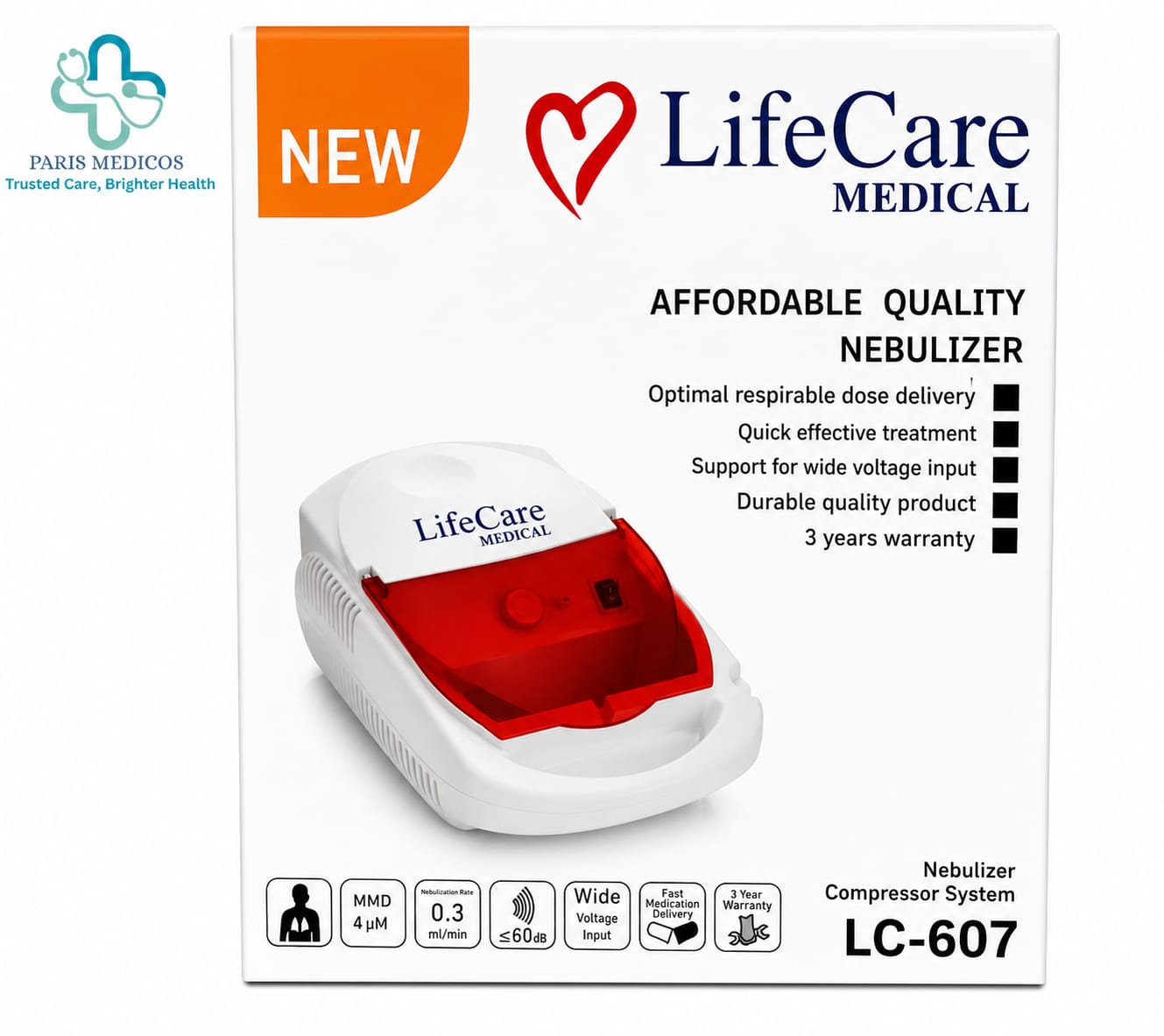 LifeCare Medical Affordable Quality Nebulizer (Model LC-607)