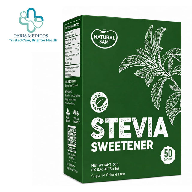 Natural Sam Stevia Sweetener 50 Sachets (50g)