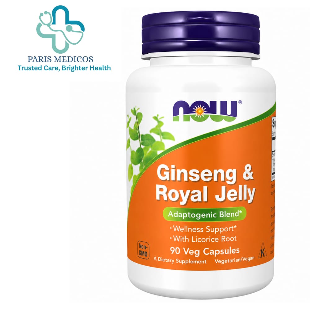 NOW Ginseng & Royal Jelly – 90 Veg Capsules
