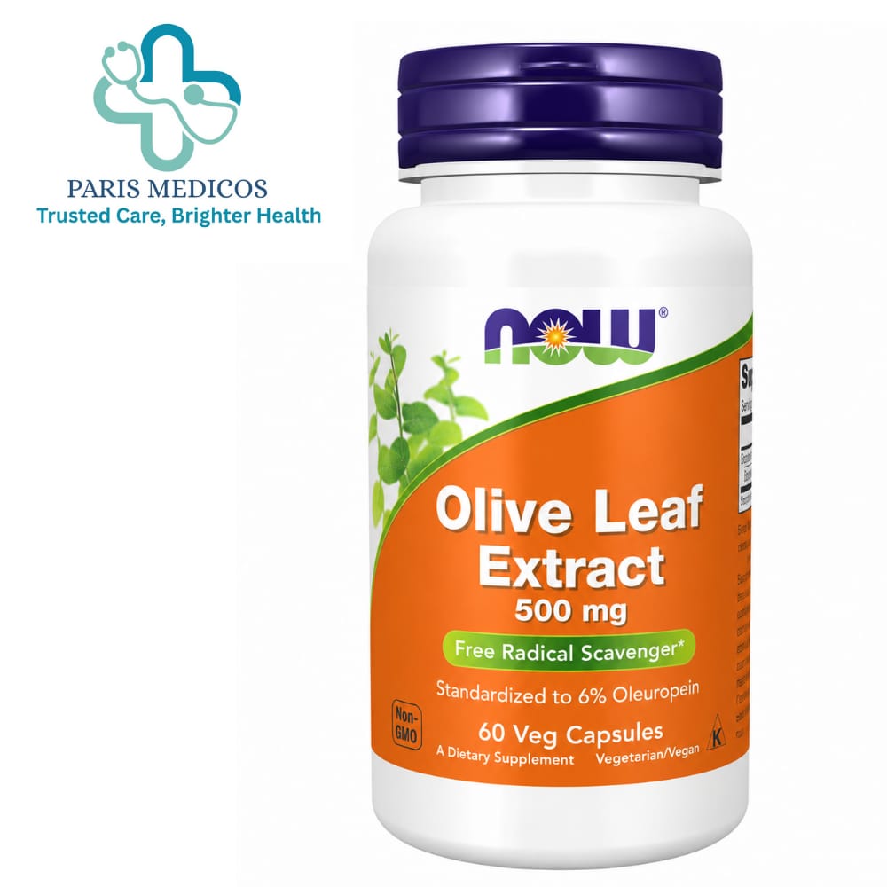 NOW Olive Leaf Extract 500 mg – 60 Veg Capsules