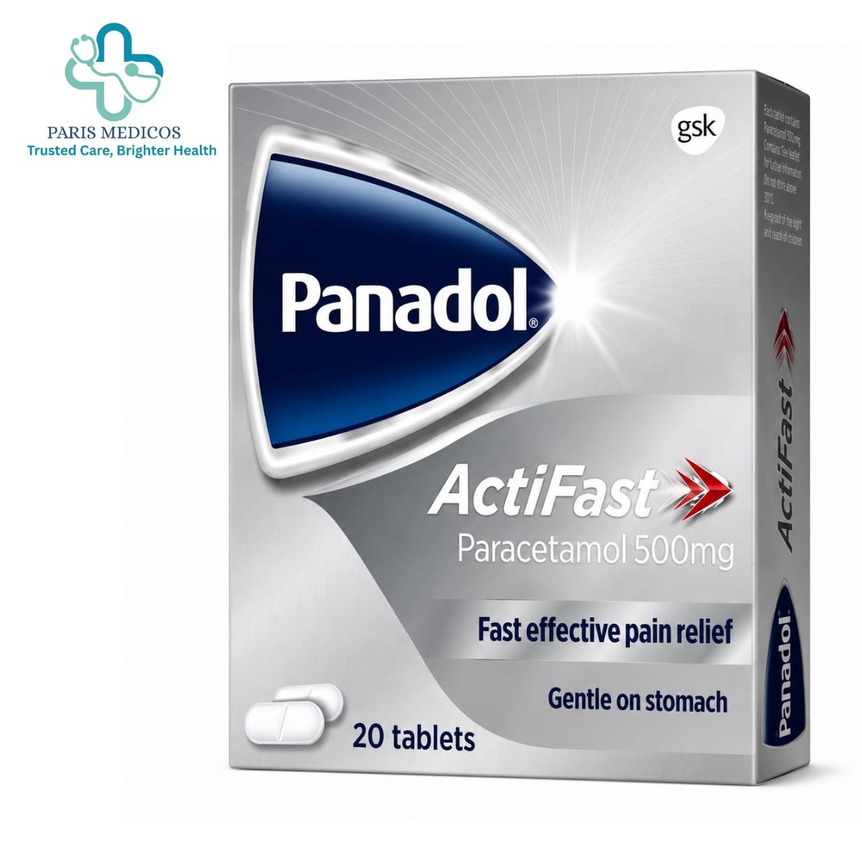 Panadol ActiFast Paracetamol 500mg Tablets (20 Tablets)