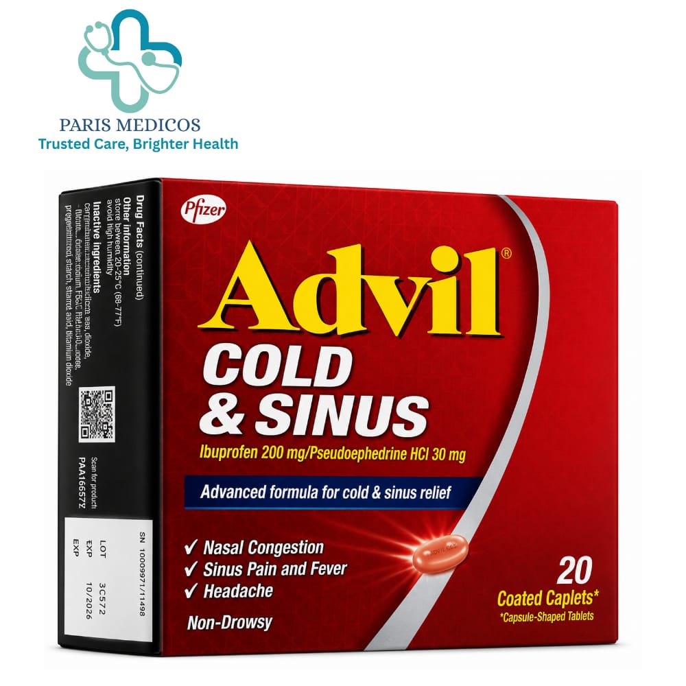 Advil Cold & Sinus Caplets (20 Coated Caplets)