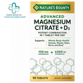 Nature's Bounty Advanced Magnesium Citrate + D3 (90 Tablets)